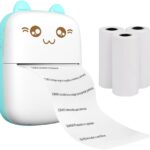 Mini Impressora Gatinho Bluetooth Sem Fio Com 1 Bobina