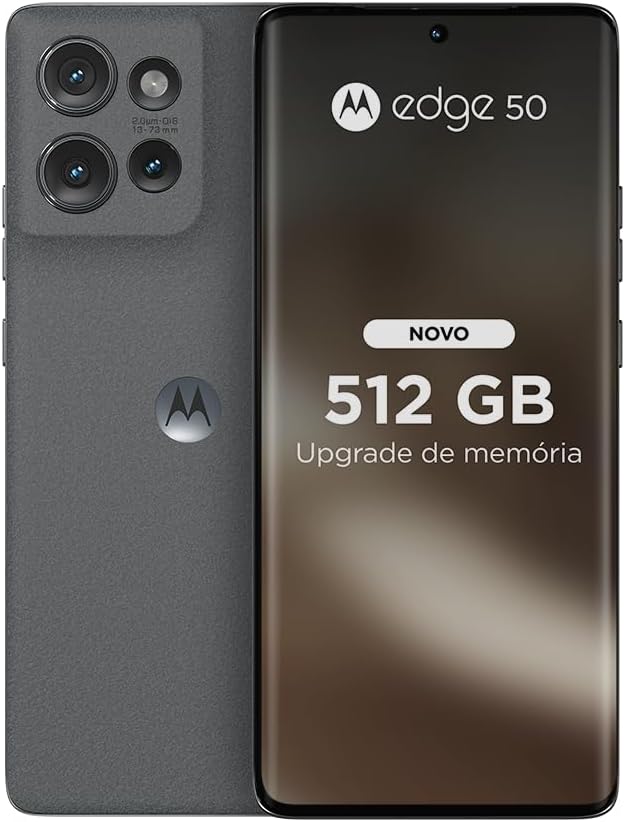 51fYjjV5fRL._AC_SL1000_.jpg Smartphone Motorola Edge 50 5G - 512GB 24GB (12GB RAM+12GB Ram Boost) 50MP Sony Camera Moto AI Ultrarresistencia militar - Grey - Imagem 1