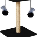 Arranhador Para Gatos Poste Com Brinquedo Duplo Exclusivo (Preto)