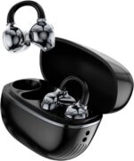 Fones de Ouvido Bluetooth, INAVA, Fone de Ouvido Esportivo com Clipe de Concha, 72 Horas de Bateria, Design Confortável para Ouvidos Pequenos e Quem Usa Óculos, Exercício, treinamento físico (Preto)