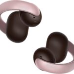 soundcore AeroClip da Anker, Fones de Ouvido Bluetooth Abertos, Clip-On, Conforto Adaptativo, Chamadas Claras com 4 Microfones e IA, Ajuste Estável, Drivers de 12mm para Graves Potentes, Rosa