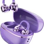 Fones de Ouvido Bluetooth, INAVA, Fone de Ouvido Esportivo com Clipe de Concha, 72 Horas de Bateria, Design Confortável para Ouvidos Pequenos e Quem Usa Óculos, Exercício, treinamento físico (Roxo)