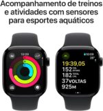 Apple Watch Series 10 GPS • Caixa preta brilhante de alumínio – 42 mm • Pulseira esportiva preta – P/M - Imagem 4