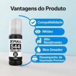 4 Tintas compativel para Epson T504 T544 Impressoras L4150 L4160 L6270 L4260 L3150 L3110 L3250 L3210 L5190 L1250 L5290 70mL - Imagem 3
