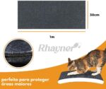 Tapete Arranhador Autoadesivo Premium para Gatos 30x100cm Carpete Resistente Cortável Protetor de Sofá Parede Cama Evita Arranhões Fácil de Aplicar - Imagem 6