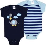 Kit 4 Body Manga Curta Roupa Infantil Bebê Recem Nascido a 12 meses Inverno Verão Estampado (Menino, P (1-3M)) - Imagem 2