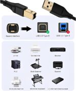 Cabo para Impressora USB 2.0, 3 Metros, Preto, com Filtro contra Interferências - Imagem 4
