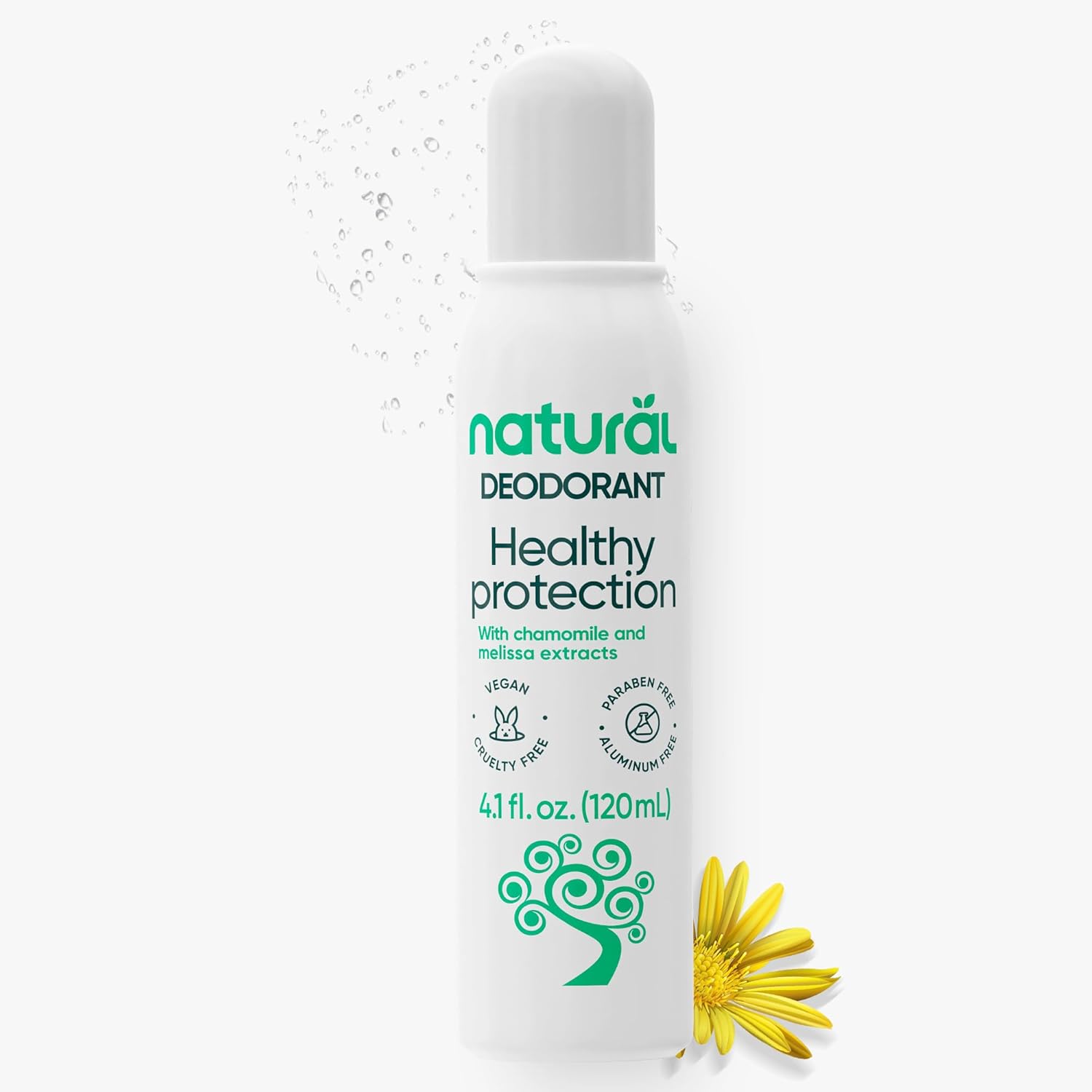 61gxGWnWxfL._AC_SL1500_.jpg NATURAL Desodorante com Extratos de Camomila e Melissa - Proteção Saudável - Calmante e Refrescante - Sem Alumínio - Vegano - 120ml - Imagem 1