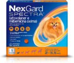 NexGard SPECTRA Antipulgas, Carrapatos e Vermífugo para Cães de 2 a 3,5kg - 1 tablete