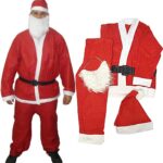 Roupa Papai Noel Completa Luxo 5 Peças Natal Natalino Fantasia Adulto