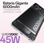 Smartphone OPPO A5 256GB 6GB Ram Bateria 6000mAh 45W 50MP AI Câmera Roxo - Imagem 4