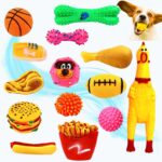 Kit 5 Brinquedo para Filhote Mordedor para cachorros Bolinha Pet Galinha Sonoro