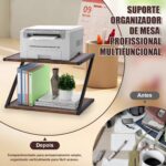 Soporte Grande para Impresora, Suporte para Impressora Prateleira, Suporte de Impressora com Armazenamento, Mesa de Impressora de 2 Níveis, Prateleira de Impressora Sob a Mesa para Casa - Imagem 4