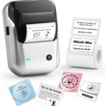 NIIMBOT Impressora comercial de etiquetas de grande formato B1, etiquetadora de adesivos, impressora de etiquetas portátil, prata