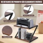 Soporte Grande para Impresora, Suporte para Impressora Prateleira, Suporte de Impressora com Armazenamento, Mesa de Impressora de 2 Níveis, Prateleira de Impressora Sob a Mesa para Casa - Imagem 3