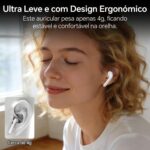Fones de Ouvido Sem Fio Bluetooth 5.4 Compatível com Todo Celular Cancelamento Ruído Bateria 16 Horas, Conecta com Notebook-Branco - Imagem 5