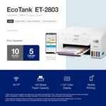 Epson Impressora Supertank EcoTank ET-2803 colorida multifuncional sem cartucho com suporte para digitalização, cópia e AirPrint - Imagem 4