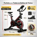 Bicicleta Ergométrica Bike Spinning – Bike Treino em Casa Academia Exercícios Cardio e Emagrecimento Design Confortável e Ajustável Vertical Silenciosa Linha Premium - Imagem 4