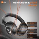 Fone de Ouvido Bluetooth, Basike BT21 Headphone Bluetooth, Redução de Ruído do ANC com Microfone, Certificação Hi-Pure Audio, 30 Horas de Duração da Bateria (Preto) - Imagem 7