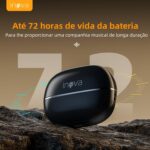 Fones de Ouvido Bluetooth, INAVA, Fone de Ouvido Esportivo com Clipe de Concha, 72 Horas de Bateria, Design Confortável para Ouvidos Pequenos e Quem Usa Óculos, Exercício, treinamento físico (Preto) - Imagem 3