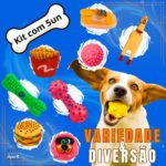 Kit 5 Brinquedo para Filhote Mordedor para cachorros Bolinha Pet Galinha Sonoro - Imagem 2