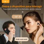 Fones de Ouvido Bluetooth, INAVA, Fone de Ouvido Esportivo com Clipe de Concha, 72 Horas de Bateria, Design Confortável para Ouvidos Pequenos e Quem Usa Óculos, Exercício, treinamento físico (Preto) - Imagem 4