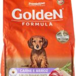 Ração Golden Fórmula Mini Bits para Cães Filhotes Raças Pequenas Sabor Carne e Arroz, 3kg Premier Pet Para Todas Pequeno Filhotes,