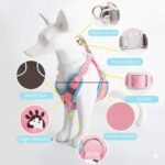 Coleira Peitoral para Cachorros e Gatos com Colete Reflexivo Regulável e Guia de Passeio Material Respirável, Brilha no Escuro, Ajuste Seguro com Fivela e Mosquetão (ROSA, L) - Imagem 8