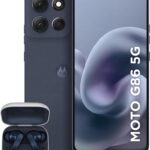 Smartphone Motorola Moto g86 5G Grafite + Fone Bluetooth Buds - 256GB 24GB (8GB RAM+16GB Ram Boost) Tela 1.5K pOLED, 50MP Sony camera OIS Moto AI, videos em 4K, IP68 + IP69