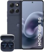 Smartphone Motorola Moto g86 5G Grafite + Fone Bluetooth Buds - 256GB 24GB (8GB RAM+16GB Ram Boost) Tela 1.5K pOLED, 50MP Sony camera OIS Moto AI, videos em 4K, IP68 + IP69