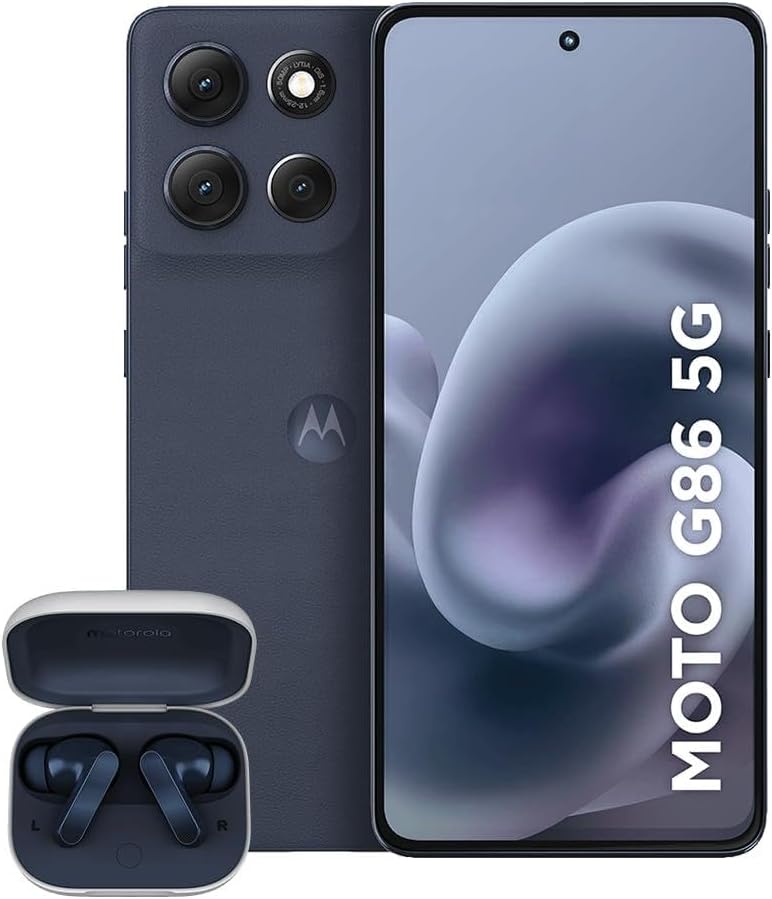 51MUG5Bq8DL._AC_SL1000_.jpg Smartphone Motorola Moto g86 5G Grafite + Fone Bluetooth Buds - 256GB 24GB (8GB RAM+16GB Ram Boost) Tela 1.5K pOLED, 50MP Sony camera OIS Moto AI, videos em 4K, IP68 + IP69 - Imagem 1