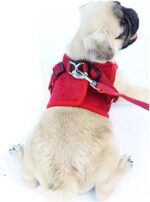 Coleira Peitoral para Cachorros e Gatos com Colete Reflexivo Regulável e Guia de Passeio (VERMELHO, M) - Imagem 5