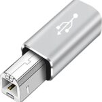 Adaptador USB B para USB C, tipo C fêmea para USB macho, suporta sincronização de dados, para scanner, impressora, câmera, piano elétrico, laptops