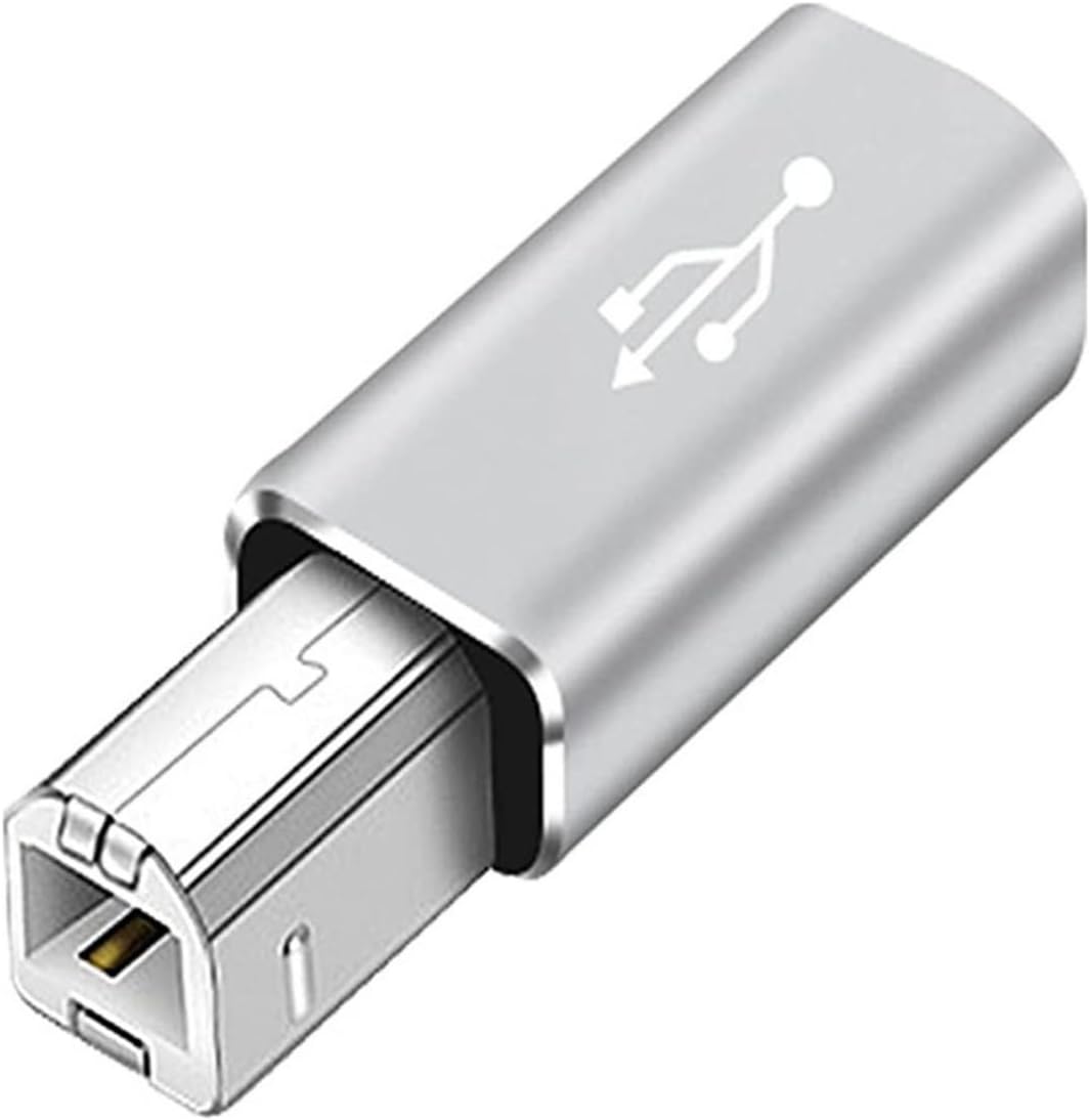 51wjyLmpHCL._AC_SL1199_.jpg Adaptador USB B para USB C, tipo C fêmea para USB macho, suporta sincronização de dados, para scanner, impressora, câmera, piano elétrico, laptops - Imagem 1