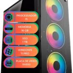 Computador Gamer MultiPC I5 16GB SSD 1TB NVMe RX550 Win11 Pro Ideal para Jogos, Estudos, Home Office e Edição