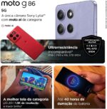 Smartphone Motorola Moto g86 5G Grafite + Fone Bluetooth Buds - 256GB 24GB (8GB RAM+16GB Ram Boost) Tela 1.5K pOLED, 50MP Sony camera OIS Moto AI, videos em 4K, IP68 + IP69 - Imagem 6