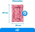 Colchonete G para Cachorro Grande com Zíper, 80x60cm, Rosa com Estampa - Imagem 6