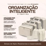 Kit Organizador de Malas para Viagem 7 Peças Bolsas Necessaire Sapatos Maquiagem Roupas Bagagem Organizada Conjunto Organizador Completo Premium (Rosa) - Imagem 3