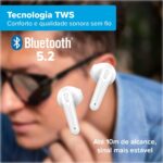 I2GO, Fone De Ouvido, TWS, Bluetooth, 20 Horas totais de Bateria, ENC, Air Sound Go 2.0, Branco, i2GO PRO - Imagem 7