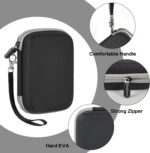 Capa compatível com impressora HP Sprocket portátil 2x3/Select 2.3x3.4/2ª edição, suporte organizador de viagem serve para papel fotográfico Zink, cabo USB e mais acessórios - preta (apenas caixa) - Imagem 5