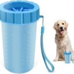 Limpador de patas de cachorro, copo de lavagem de pata de cachorro, escova de limpeza de animais de estimação portátil 2 em 1 limpador de pés para cães com pata lamacenta, limpador