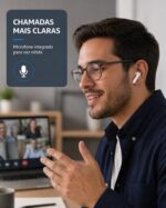 Fone De Ouvido Sem Fio, Bluetooth 5.4, Compatível Com Todo Celular, Cancelamento Ruído, Bateria Até 16 Horas de Uso, Microfone Para Chamadas, Controle Touch, Conecta no Notebook - Linha Premium - Imagem 4