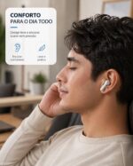 Fone De Ouvido Sem Fio, Bluetooth 5.4, Compatível Com Todo Celular, Cancelamento Ruído, Bateria Até 16 Horas de Uso, Microfone Para Chamadas, Controle Touch, Conecta no Notebook - Linha Premium - Imagem 2