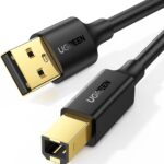 UGREEN Cabo de impressora USB A para B de 5 pés - alta velocidade para HP, Canon, Brother, Samsung, Dell, Epson, Lexmark, Xerox e muito mais