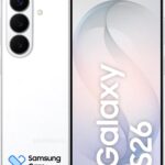 Celular Samsung Galaxy S26 5G, 256GB, 12GB RAM, Câmera Tripla de 50+12+10, Tela Grande de 6.3" - Branco