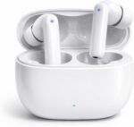 Fone de Ouvido Bluetooth 5.4 Sem Fio TWS Branco com Microfone, Estojo Carregador, Encaixe Confortável, Compatível com Android, iPhone, Xiaomi e Windows
