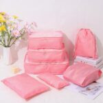 Kit Organizador de Malas para Viagem 7 Peças Bolsas Necessaire Sapatos Maquiagem Roupas Bagagem Organizada Conjunto Organizador Completo Premium (Rosa) - Imagem 2