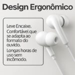 Fone De Ouvido Com Fio Intra Auricular Compativel Com iPhone 14/13/12/11/XR/XS/X/8/SE Microfone integrado Qualidade Premium Compatível Com iOS Compatível Com Lightning - Imagem 4
