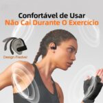 Fone de Ouvido Bluetooth Resistente Água, Bateria com mais de 10h de autonomia, Microfone Embutido. Design Ergonômico Ideal Para Esportes Corridas Atividades Físicas Videogame I.Phone Android Premium