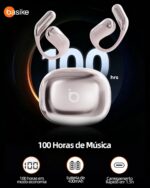Fone de ouvido Bluetooth, Basike Ba-FON303A OWS Fone sem Fio Bluetooth, BT V6.1, 8h de Reprodução, 100 Horas em Standby, Compatível com Assistente de Voz para Corrida/Exercícios (Rosa) - Imagem 8